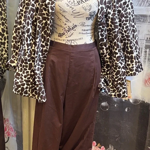 NWT Collections for Le Suit Chocolate and White Pant Suit Set - Picture 7 of 14